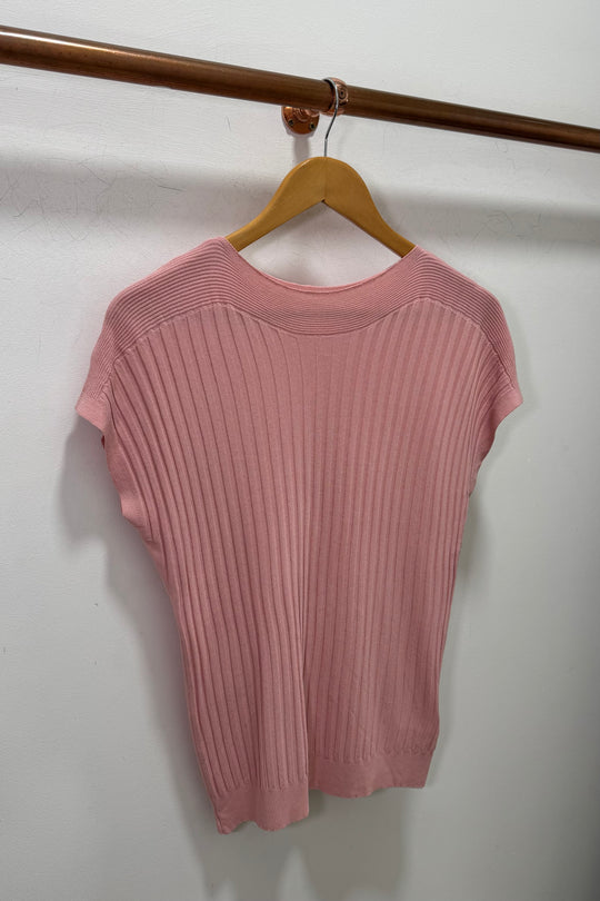 Baby Pink Ribbed Top