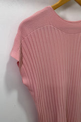 Baby Pink Ribbed Top