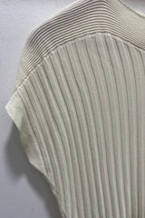 Cream Ribbed Top
