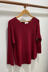 Burgundy Plain Knitted Jumper