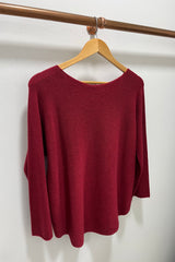 Burgundy Plain Knitted Jumper