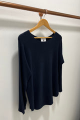 Navy Plain Knitted Jumper