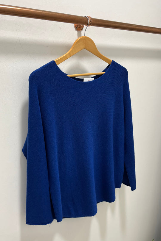 Cobalt Blue Plain Knitted Jumper