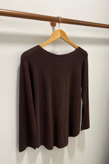 Chocolate Brown Plain Knitted Jumper