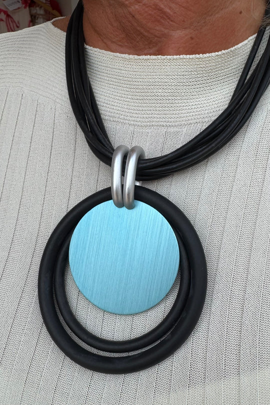Blue Loop Rubber Necklace