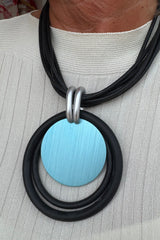 Blue Loop Rubber Necklace
