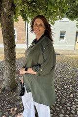 Khaki Green Waterfall Cover Up