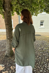Khaki Green Waterfall Cover Up
