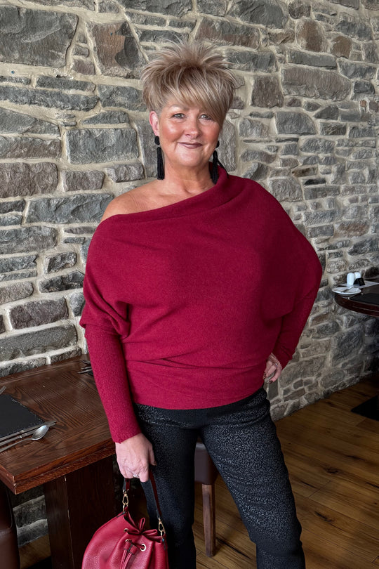 Burgundy Slouch Jumper