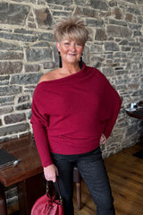 Burgundy Slouch Jumper