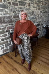 Leopard Cotton Cocoon Trousers