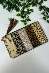 Blue Mixed Animal Print Wallet