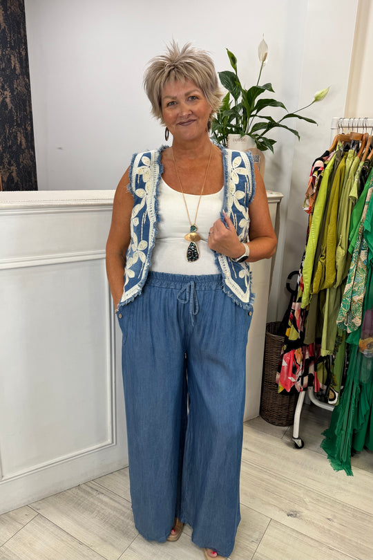 Denim Palazzo Trousers