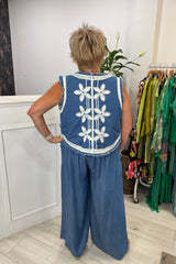 Denim Palazzo Trousers