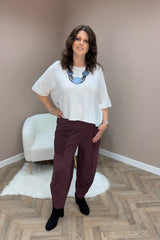 Grape Cotton Cocoon Trousers