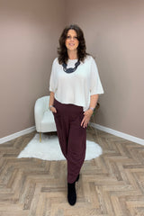 Grape Cotton Cocoon Trousers