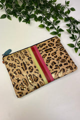 Gold Fleck Leopard Print Clutch