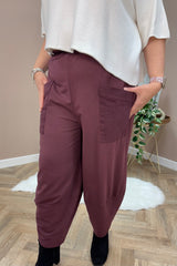 Grape Cotton Cocoon Trousers