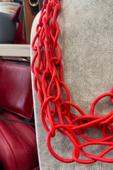 Red Short Chain Rubber Necklace