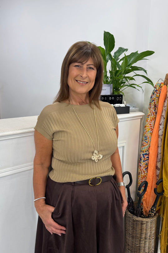 Caramel Ribbed Top