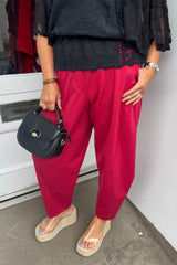 Raspberry Red Premium Crop Trouser
