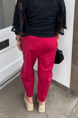 Raspberry Red Premium Crop Trouser
