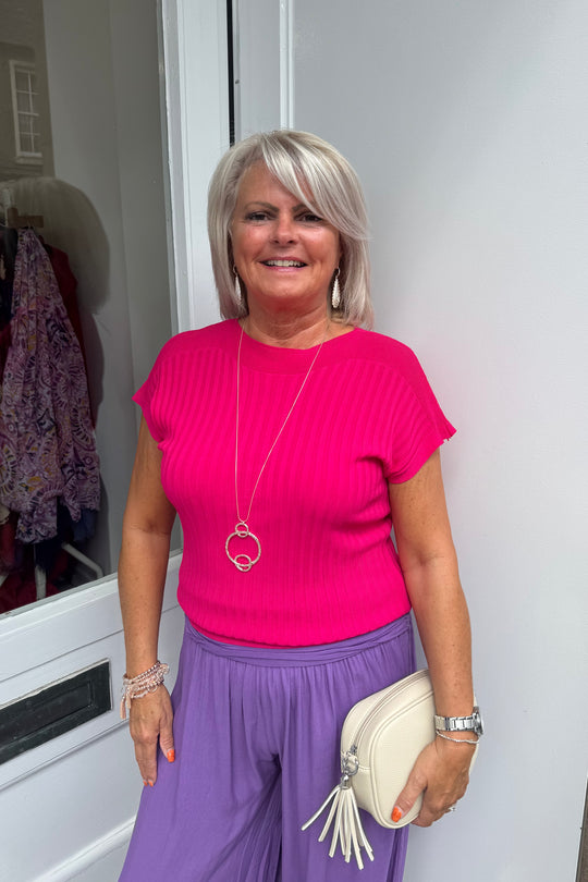 Fuchsia Ribbed Top