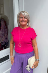 Fuchsia Ribbed Top