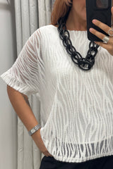 White Tiger Mesh Top