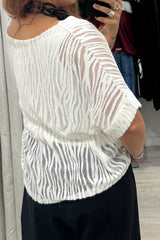 White Tiger Mesh Top