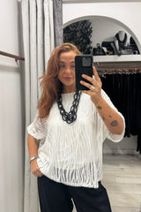 White Tiger Mesh Top