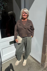 Khaki Premium Crop Trouser