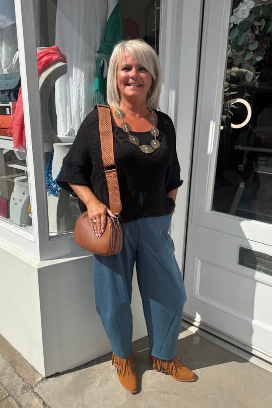 Teal Premium Crop Trouser