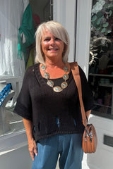 Black Cut Out Knitted Jumper