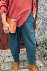 Bottle Green Premium Crop Trouser