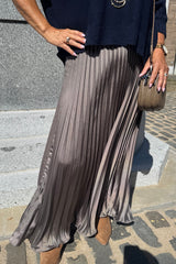 Mocha Pleated Skirt
