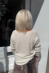 Cream Plain Knitted Jumper