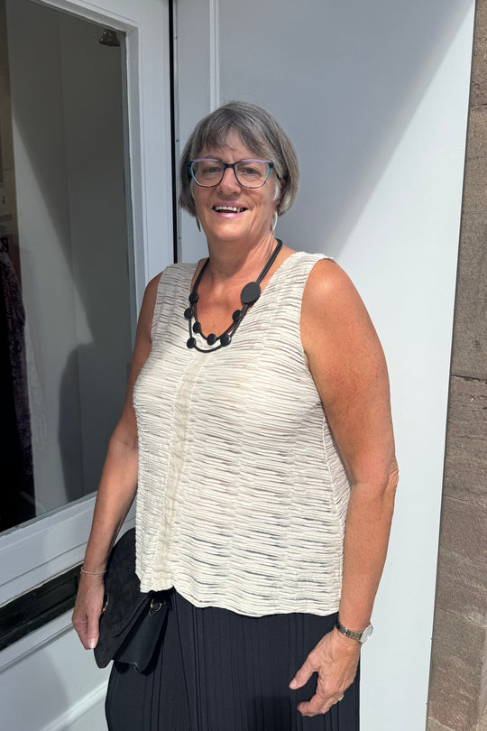 Beige Distressed Vest