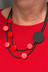 Red Circle Rubber Necklace