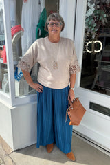 Teal Pleated Trouser