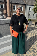 Bottle Green Pleated Trouser