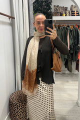 Cream and Brown Spotty Maxi Skirt