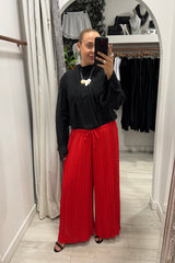 Red Pleated Trouser