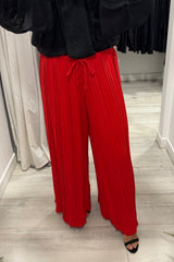 Red Pleated Trouser