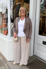 Cream Pleated Trousers