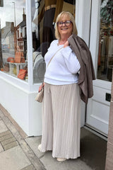 Cream Pleated Trousers