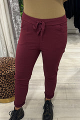 Burgundy Crinkle Magic Trousers