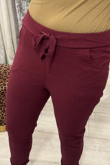Burgundy Crinkle Magic Trousers
