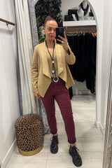 Burgundy Crinkle Magic Trousers