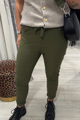 Olive Crinkle Magic Trousers